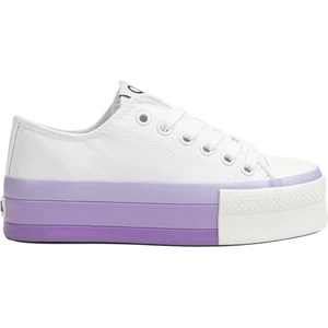 Benetton® | BN-30937 - 3114 Beyaz Lila - Kadın Spor Ayakkabı