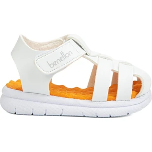Benetton® | BN-1245- 3610 Beyaz Turuncu - Çocuk Sandalet