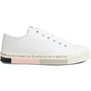 Benetton® | BN-70017 - 3374 Beyaz Pudra - Kadın Spor Ayakkabı