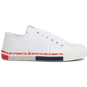 Benetton® | BN-70017 - 3374 Beyaz Kirmizi - Kadın Spor Ayakkabı