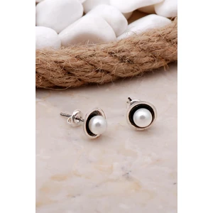 Sümer Telkari İnci Taşlı Tasarım Elişi Gümüş Küpe4061