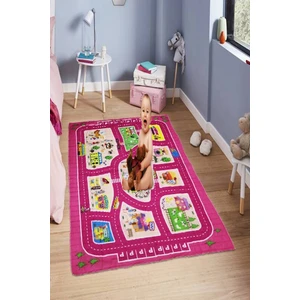Mor Bebe Ultra Lüx Oyun Halısı Araba Yarışı Çok Amaçlı Organik Oyun Halısı  140 x 120 cm (Kaymaz Taban)
