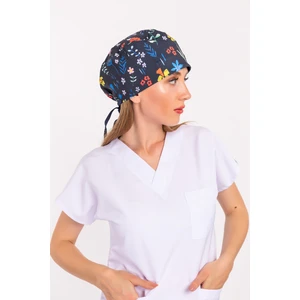 Nur Medikal Giyim Lale Desenli Doktor Hemşire Hastane Medikal Cerrahi Bone B150