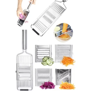 Paslanmaz Çelik Chefler Için Profesyonel 3 Başlıklı Profesyonel Rende Jülyen Kesici Çok Fonksiyonlu