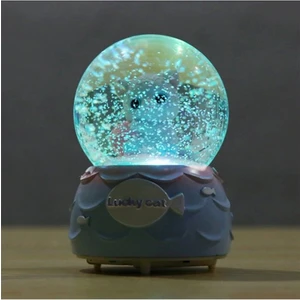 Tatlı Kedi Orta Boy Işıklı Müzikli Kar Küresi