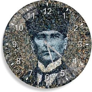 Emya Home Atatürk Cam Saat - 40 cm