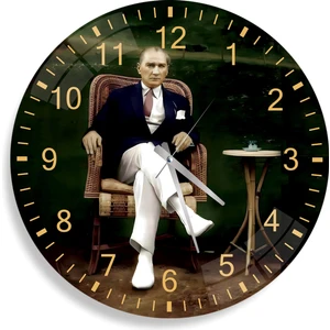 Emya Home Atatürk Cam Saat - 40 cm