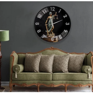 Emya Home Adalet Terazisi Cam Saat - 60 cm