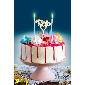 Gold Two Yazılı Ayna Pleksi Pasta Üstü & Doğum Günü Partisi & Pleksi Pasta Süsü