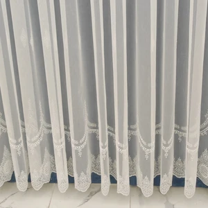 Tül Shop Tül Perde Serpme Desenli Yeni Sezon Keten Görünümlü Zemin Ütü Sezmez Tül Perde 1x3 Sık Pileli Tül Perde