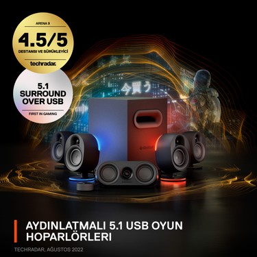 Steelseries Arena 9 Rgb 5.1 Surround Optik ve Bluetooth Fiyatı