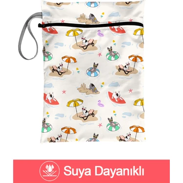 Bunnybons Sörf Dog Islak/Kuru Kirli Temiz Kıyafet Mayo Bebek Çamaşır Çantası - Sıvı