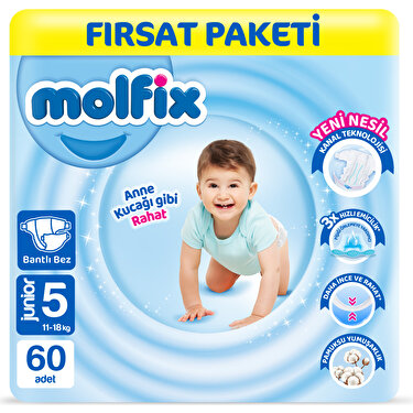 Molfix Bebek Bezi 5 Beden Junior Fırsat Paketi 60