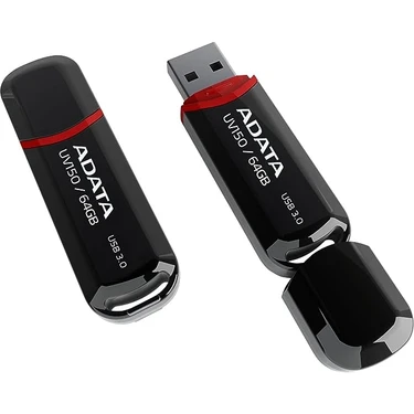 Adata UV150 64GB USB3.0 Siyah USB Bellek