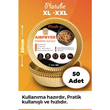 Platube Pisirme Kagidi 50 Adet Airfryer Xxl Xl Yagli Kagit Xiaomi Philips Tüm Markalara Uyumlu