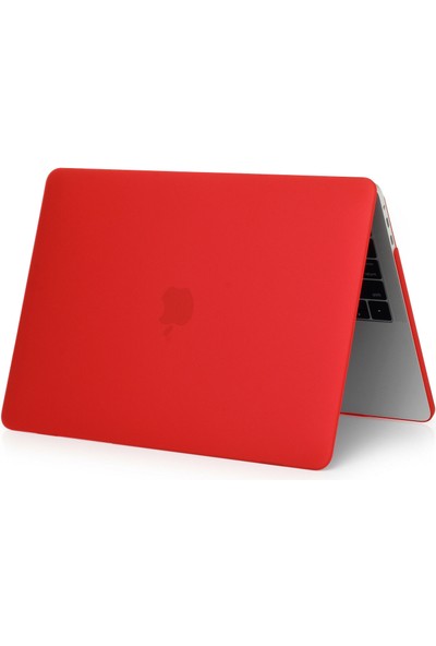 Arabulalaca Macbook Air 15 Inç A2941 M2 Max 2023 A3114 M3 2024  A3241 M4  2025  Kılıf Mat Doku Hardcase Kapak KIRMIZI
