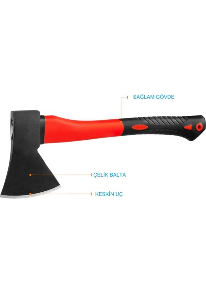 Kamp Baltası Çok Amaçlı Balta Nacak Fiber Saplı 600 gr