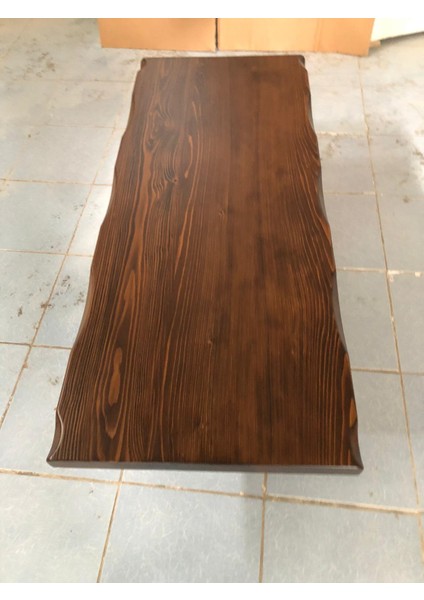 Kütük Ağaç Masa Üstü Ceviz Rengi 120X60.CM