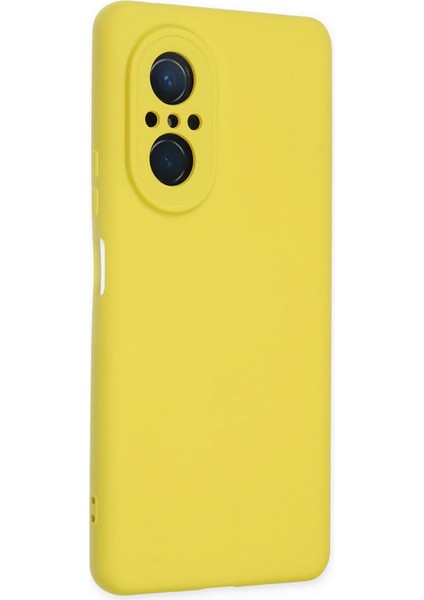 Huawei Nova 9 Se Kılıf Nano Içi Kadife Silikon - Sarı 300099