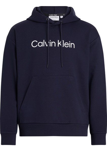 Calvin Klein Kapüşon Yaka Mavi Erkek Sweatshırt K10K111345CHW