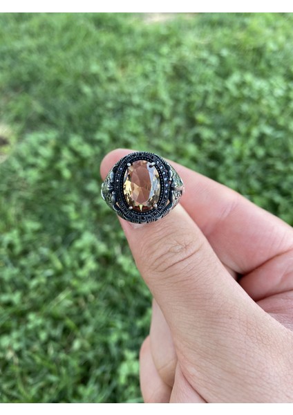 925 Ayar Gümüş Akrep Motifli Zultanit Taşlı Usta Işi Erkek Yüzük indirimleri