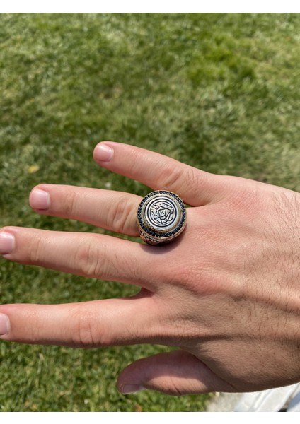 925 Ayar Gümüş La Galibe Illallah Yazılı Usta Işi Erkek Yüzük indirimleri