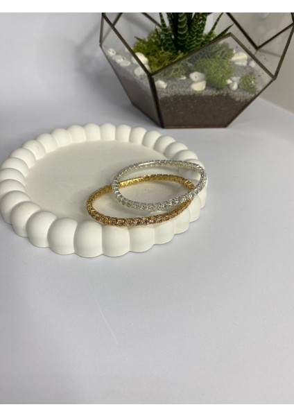 Zirkon Taşlı Esnek Su Yolu Silver Bileklik indirimleri