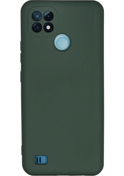 Realme C21 Kılıf Nano Içi Kadife Silikon - Koyu Yeşil 300099