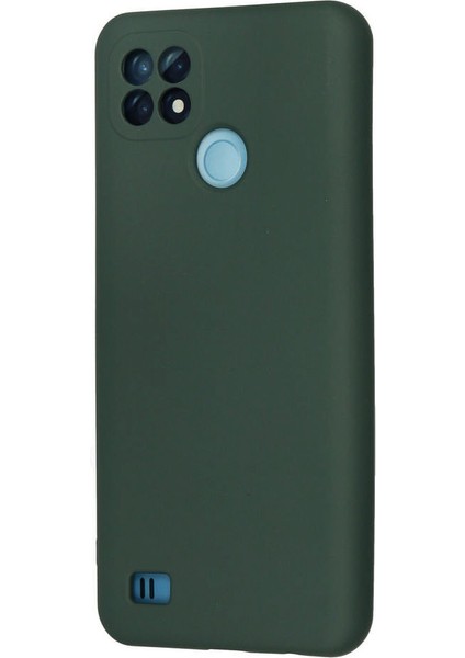 Realme C21 Kılıf Nano Içi Kadife Silikon - Koyu Yeşil 300099