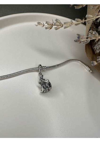 Gümüş S925 Damgalı Disney Güzel ve Çirkin Dans Eden Belle Sallantılı Charm modelleri