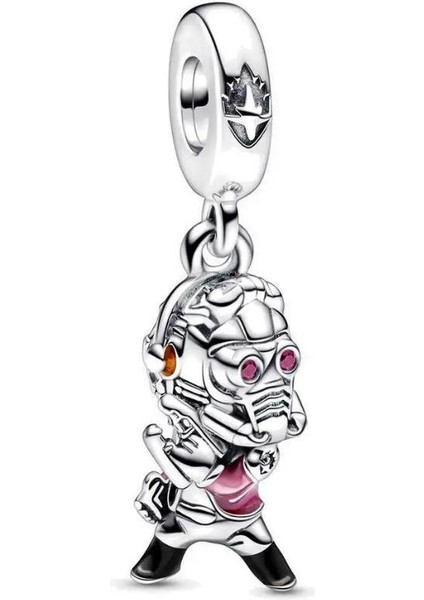 Gümüş S925 Damgalı Marvel Guardians Of The Galaxy Star-Lord Sallantılı Charm