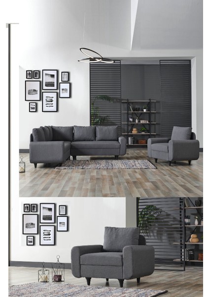 Eviana Corner Flavia Plus Berjerli Köşe Takımı