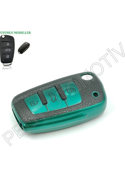 Audi Q3 Q5 Q7 Sustalı Anahtar Kılıfı Süperlüx Yeşil