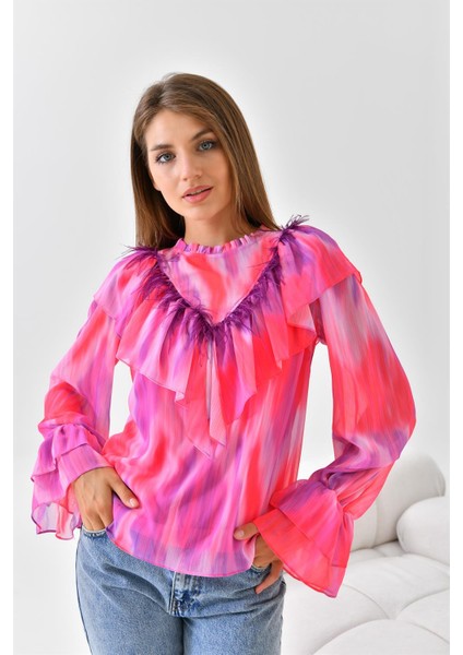 Kadın Şifon Bluz Fuşya 30467 fiyatları