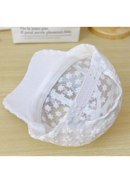 Eva Yaz Işlemeli Çiçek Ince Örgü Nefes Alabilen Dantel Ördek Dili Şapka Güneş Koruma Şapkası - Beyaz (Yurt Dışından) indirimleri