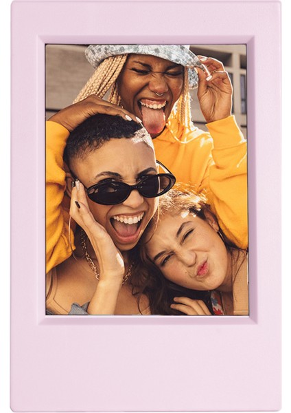 Instax Mini 12 Pembe Fotoğraf Makinesi-Çerçeve ve 64'lü Kare Albüm Seti