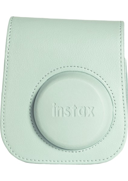 Instax Mini 12 Yeşil Fotoğraf Makinesi-10'lu Film-Çerçeve ve Deri Kılıf Seti