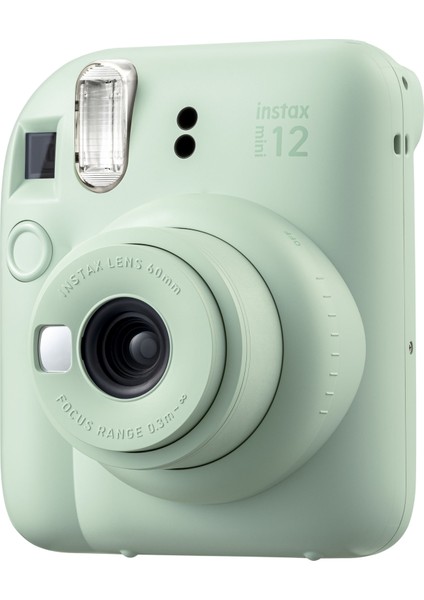 Instax Mini 12 Yeşil Fotoğraf Makinesi-10'lu Film-Çerçeve ve Deri Kılıf Seti