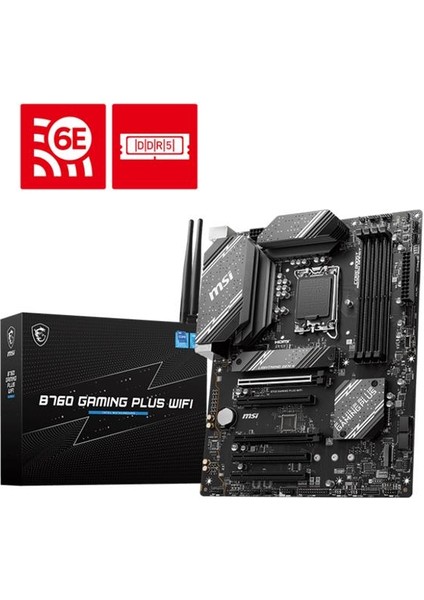 Msı B760 Gamıng Plus Wıfı Ddr5 6800MHZ 1xhdmı 1xdp 2xm.2 USB 3.2 Atx 1700P (13. ve 12.nesil Işlemci)