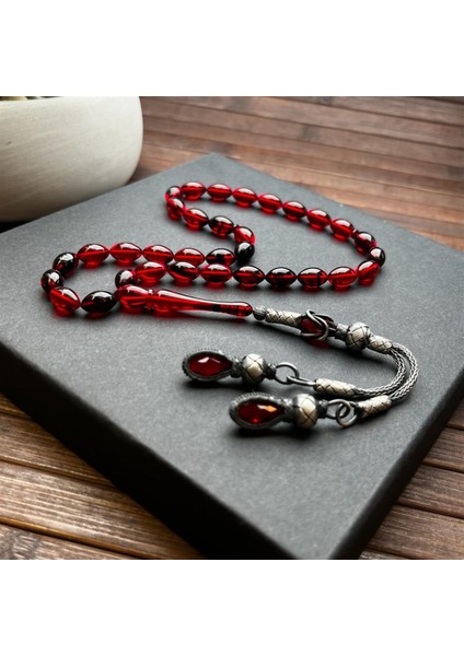 Kırmızı Hareli Sıkma Kehribar Drgh