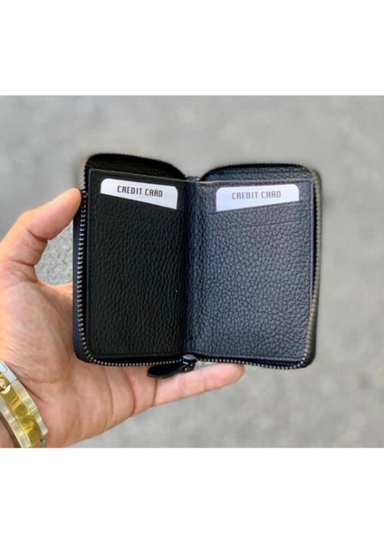 Fermuarlı Kartlıklı Para Bölmeli Hakiki Deri Cüzdan - Siyah Krld6 fiyatları