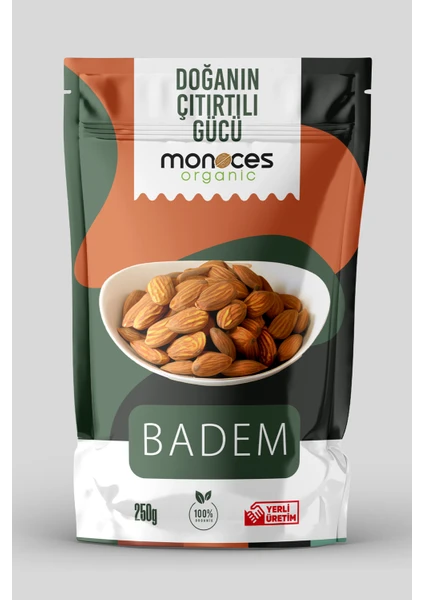 Monoces Organic Yeni Mahsul 250Gr Badem