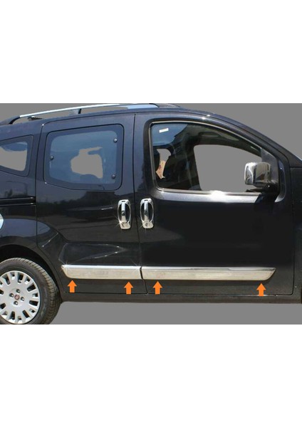 Aktif Oto Krom Fiat Fiorino Mınıvan/mpv Yan Kapı Çıtası 4 Parça Paslanmaz Çelik 2007 > 2015