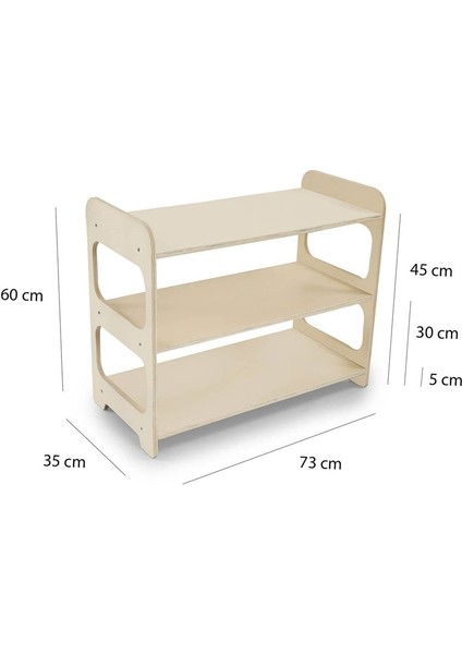 Alsa Ahşap Çocuk Oyuncak Rafı Düzenleyici