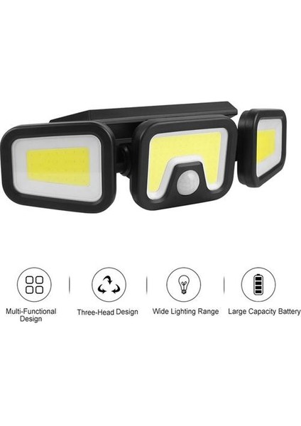 Açık Güneş Işık Güneş Enerjili 74 LED / 100COB 3 Kafa 100COB (Yurt Dışından) fiyatları