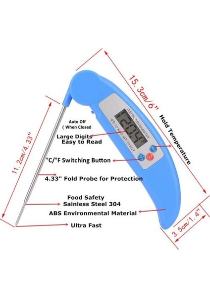 Anında Oku Et Termometresi Ev Kullanımı Mutfak Taşınabilir (Yurt Dışından)