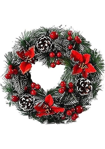 F Fityle 30 cm Yapay Noel Çelenk Renkli Duvar Pencere Çelenk Ev Dekor Çiçekler Için (Yurt Dışından)