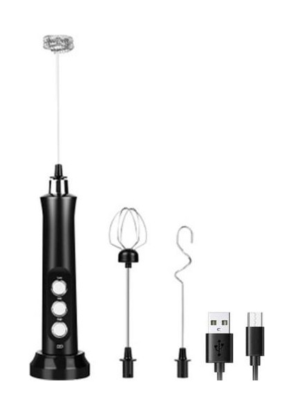 EW-071 Süt Köpürtücü Elde Taşınabilir Süt Köpürtücü Siyah (Yurt Dışından)