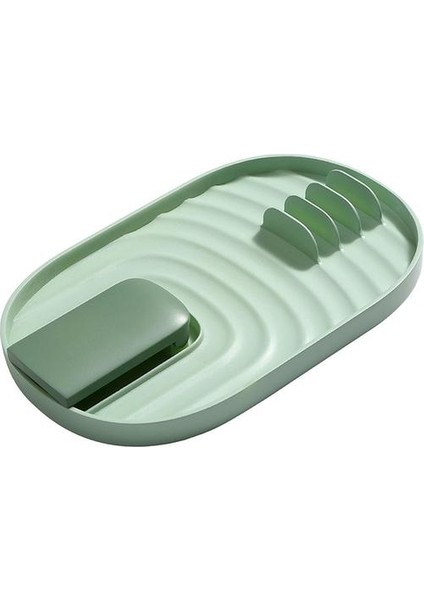 Sunnimix Mutfak Pot Kapak Dinlenme Raf Damla Pad ile Bpa-Ücretsiz Gereçler Tutucu Standı Raf Yeşil (Yurt Dışından)