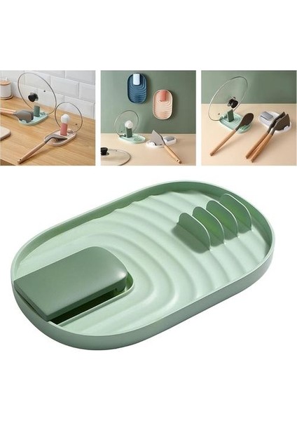 Sunnimix Mutfak Pot Kapak Dinlenme Raf Damla Pad ile Bpa-Ücretsiz Gereçler Tutucu Standı Raf Yeşil (Yurt Dışından) modelleri